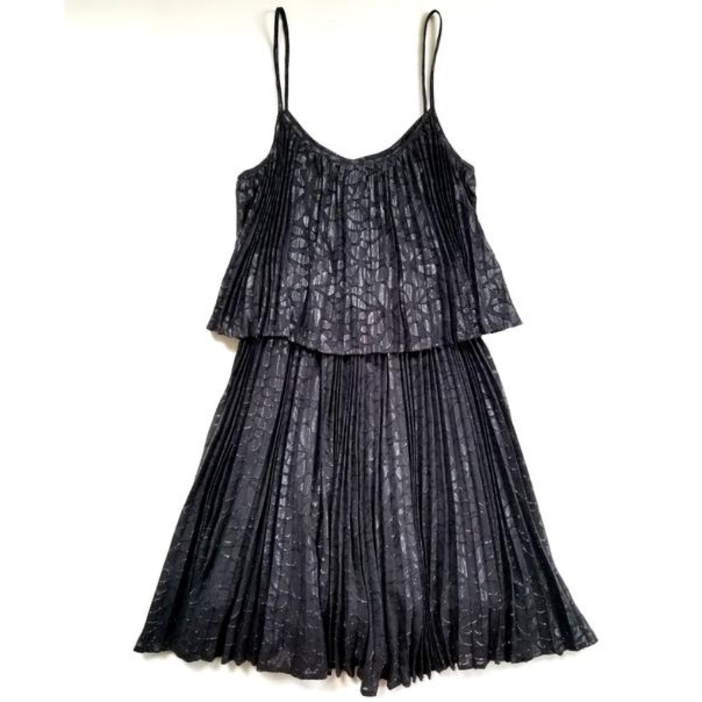 Halston Heritage Black Chiffon Dress